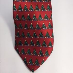 100% Silk Christmas Trees Holiday Neck Tie